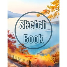 Renas Store Sketch Book: Premium Watercolor Autumn In The Sea View Design Cover Page Sketchbook Blank Paper Pad 8.5" x 11" - 120 Pages Blank Paper Book For ... Unlined Journal Soft Cover Sketchbooks