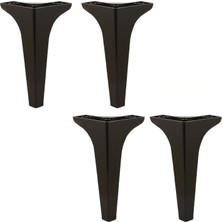 Renas Store BADEM10 4 Adet Sedef Lüks Mobilya Kanepe Sehpa Tv Ünitesi Koltuk Ayağı 19 cm Siyah Baza Ayak