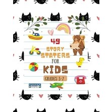 Renas Store Story Starters For Boys: Creative Writing Prompts | 8.5 x 11 In | 49 Story Pages | Creativity Gift For Kids | Cats And Hearts.
