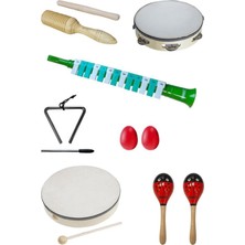 Renas Store Midex Örf Aletleri Seti Under Paket-2 Marakas Melodika Zilli Tef Çelik Üçgen Vurmalı Çalgı (7 Parça)