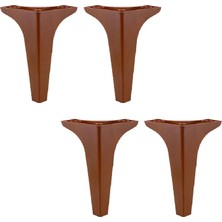 Renas Store BADEM10 4 Adet Sedef Lüks Mobilya Kanepe Sehpa Tv Ünitesi Koltuk Ayağı 19 cm Ahşap Desenli Baza Ayak
