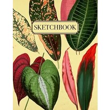 Renas Store Independently Published Botanical Drawing Book: Vintage Leaves Cover Sketchbook | Large Blank Pages Journal For Sketching, Illustrating, And Doodling | Aesthetic Plants Style Sketch Book