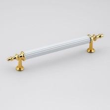 Renas Store Ovacık 128 mm Gold Altın Beyaz Metal Kulp Mobilya Çekmece Dolap Kapak Kulpu Dayanıklı Kulbu Kulpları