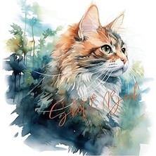 Renas Store Independently Published Sketchbook: Watercolor Cat Sketchbook Cover Gift 8.5 * 8.5 Inches, 120 Pages, Large Size, Glossy Cover, Kids Adult Teen, Who Love Cat