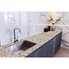 Renas Store Stickerart Tezgah Üstü Fayans Kaplama Folyosu Mutfak Tezgahı Kaplama Granite Marble Design 70 cm x 5 Metre