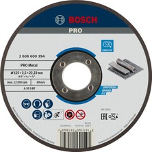 Renas Store Bosch Professional Düz Metal Kesme Diski, Gri, 125 Mm, 1 Adet
