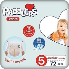 Renas Store Paddlers Külot Bebek Bezi 5 Numara Junior 72 Adet (11-18 Kg) Ekstra Fırsat Paketi