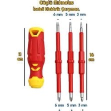Renas Store Mucit Home 4 Parça Izoleli Elektrikçi Tornavida Seti Mıknatıslı Yıldız Düz Tornavida Set Tak Çıkar