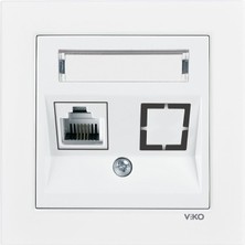 Renas Store Viko Karre 55 Beyaz Etiketli Tekli Nümeris Cat3 C1 Mekanizma