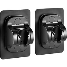 Renas Store Kyrotech 2'li Set Ayarlanabilir Kendinden Yapışkanlı Duş Başlığı Askısı, Siyah Duvara Monte Duş Başlığı Tutucu, Matkap Gerektirmez Sabit Braket, Suya Dayanıklı Banyo Duş Başlığı Sabitleyici Aksesuar