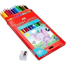 Renas Store Faber-Castell Jumbo Boya Kalemi, 12 Renk, Kalın Gövde ve Uç, Kırılmaya Dirençli Özel Yapıştırma Sistemi, Kolay Açılır, Çocuklar Için Güvenli