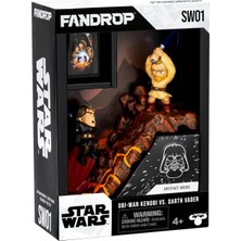 Renas Store Fandrop SW01-STAR Wars: Revenge Of The Sith - Obi-Wan Kenobi Vs. Darth Vader, Herhangi Bir Star Wars Koleksiyonunu Geliştirmek Için Bir Ekran Oluşturan Epik Bir Diorama, Eserler ve Sahne