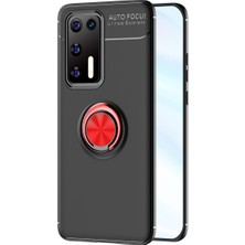 Magicool Huawei P40 Kılıf Range Yüzüklü Silikon - Siyah-Kırmızı