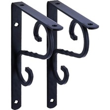 Renas Store Raf Altı Raf Tutucu Metal Ayak Ferforje Siyah 150 x 230 mm 2 Adet