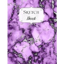 Renas Store Sketch Book: Marble | Sketchbook | Scetchpad For Drawing Or Doodling | Notebook Pad For Creative Artists | #7 | Purple Silver