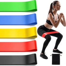 Renas Store 5'li Pilates Direnç Bandı Seti - Egzersiz ve Fitness Bantları - 5 Farklı Sertlik Seviyesi - Evde Spor, Yoga, Fizik Tedavi ve Kas Geliştirme Için Esnek Silikon Egzersiz Lastiği