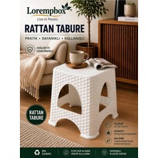 Loremp Rattan Tabure | Plastik Banyo Taburesi | Çok Amaçlı Kaydırmaz Ayaklı Basamak | 120 kg Taşıma Kapasiteli