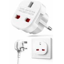 Renas Store Kyrotech Ingiltere’den Ab’ye Seyahat Adaptörü, Uk G Tip 3 Pin’den Avrupa E/f Tipi 2 Pin Priz Dönüştürücü, Güvenlik Kilitli, 240V 10A, 16A, Fransa, Almanya, Hollanda, Polonya, Isveç Uyumlu