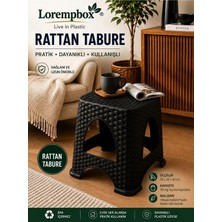 Loremp Rattan Tabure | Plastik Banyo Taburesi | Çok Amaçlı Kaydırmaz Ayaklı Basamak | 120 kg Taşıma Kapasiteli