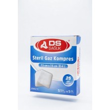 Renas Store Ds Saglik Steril Gaz Kompres, 7.5 x 7.5 Cm, 25 Adet