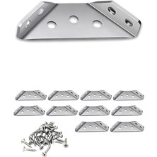 Renas Store Metal Köşe Bağlantı Aparatı, 10 Adet Mobilya Dolap Montaj Köşebent, Duvara Sabitleme Gönye, 65.5X30X27MM