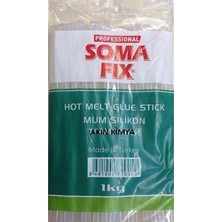 Renas Store Somafıx 1 kg 11.3X300 mm Kalın Mum Silikon Çubuk Sıcak Şeffaf