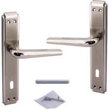 Renas Store Iç Oda Kapı Kolu Aynalı Sağa Sola Uygun Saten Renk Dış Ahşap Pvc Metal Çelik Kapısı Tutamağı 1 Takım