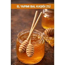 Kea Ahşap Bal Kaşığı 2'li – El Yapımı %100 Doğal 15 cm Bal Karıştırma Kaşığı