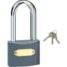 Renas Store BADEM10 Asma Kilit Uzun 50 mm 3 Anahtarlı Gri
