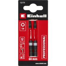 Renas Store Orijinal Einhell Çift Torsiyonlu Darbeli Bit Seti, 2 Parça, 60 Mm, T20 (S2 Çelik, Yüksek Dayanıklılık, Çift Torsiyon Etkisi, Kırmızı Renk Halkası, E 6.3 Sap) - 49132170
