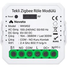 Renas Store Novato Tuya Mini Zigbee Kuru Kontak Röle (Tuya, Smart Life, Home Assistant, ZIGBEE2MQTT Uyumlu)