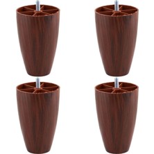Renas Store BADEM10 Oval 4 Adet 12 cm (Ceviz) Desenli Mobilya Dolap Kanepe Koltuk Baza Yükseltici Destek Ayağı Ayakları
