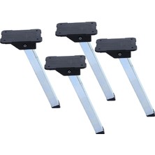 Renas Store BADEM10 4 Adet Sofra Ayağı Metal Plastik Siyah Taban Katlanır Yer Sofrası Sini Altı 20 cm