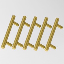 Renas Store Alteta 96 mm Gold 5 Adet Set Altın Metal Mobilya Mutfak Çekmece Dolap Dolabı Kulbu Kulpu Kulpları