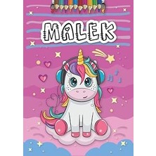 Renas Store Malek: Livre De Coloriage Personnalisé Pour Malek | Licorne | Cadeau D'anniversaire Pour Fille ... | 4 À 8 Ans | 25 Motifs De Licorne Avec Le Prénom Malek, Grand Format A4 (21 x 29.7 Cm)