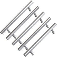 Renas Store 5 Adet Rosemary Inox Metal Kulp 128 mm (12.8 Cm) Mobilya Mutfak Çekmece Dolap Kapak Kulpu Kulbu