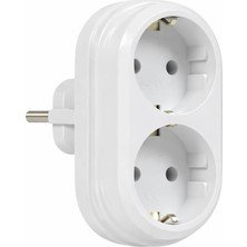 Renas Store 2'li Golyat Fiş, Ikili Topraklı Duvar Tipi Priz Çoklayıcı Fiş, 16A 250 Volt, Max 3600 Watt (Beyaz)
