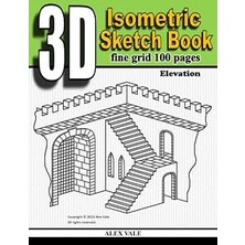 Renas Store Independently Published 3D Isometric Sketch Book: Fine Grid 100 Pages, Elevation