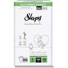 Renas Store Sleepy Natural 2'li Fırsat Paketi Külot Bez 5 Numara Junior 58 Adet