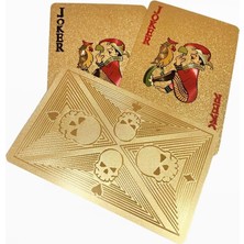 Renas Store Gold Kurukafa Iskambil Kağıdı Kaygan Plastik Su Geçirmez Oyun Kağıdı CIN500SR