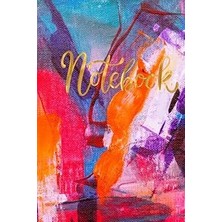 Renas Store Colorful Paint Stroke Book, 6 x 9ınches, Lined Pages, Paperback, 150 Sheets, White