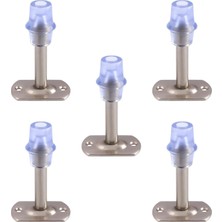 Renas Store Kapı Stoperi 5 Adet Tamponu Gümüş Krom 8 cm Metal Kapı Durdurucu Tutucu Kapı Altı Üstü Kolu Stopu