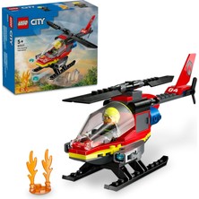 Renas Store LEGO City Itfaiye Kurtarma Helikopteri 60411-5 Yaş ve Üzeri Çocuklar Için Pilot Minifigürü Içeren Yaratıcı Oyuncak Yapım Seti (85 Parça)