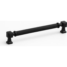 Renas Store Talas Tırtıklı 288 mm Siyah Renk Metal Kulp Kapak Kulpu Modern Mobilya Çekmece Dolap Kulpları