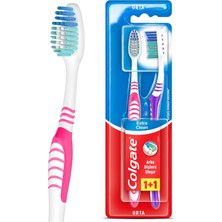 Renas Store Colgate Extra Clean Dil Temizleyicili Arka Dişlere Uzanan Orta Diş Fırçası 1+1