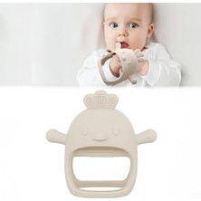 Renas Store Meleni Baby Silikon Bebek Diş Kaşıyıcı - Diş Kaşıma Eldiveni Yenidoğan Dişlik Bej
