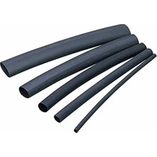 Renas Store 2.5mm Isı ile Daralan Makaron 2 Metre Siyah Kablo Ek ve Lehim Koruma 2:1 Daralma Oranı