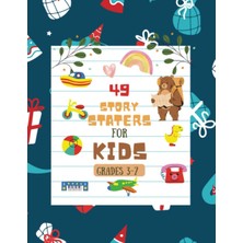 Renas Store Story Starters For Little Kids: Creative Writing Prompts | 8.5 x 11 In | 49 Story Pages | Creativity Gift For Kids | Bright Cute Festive Dinosaur