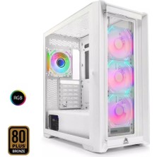 Mofan MF2902W 850W 80PLUS Bronze Power Supply 4*rgb Fan Temperli  Cam Beyaz Gaming Kasa