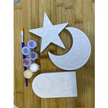 Renas Store Ay Yıldız Cami Taş Boyama Seti – 3 Lü | Çocuklar Için Eğitici ve Manevi Aktivite